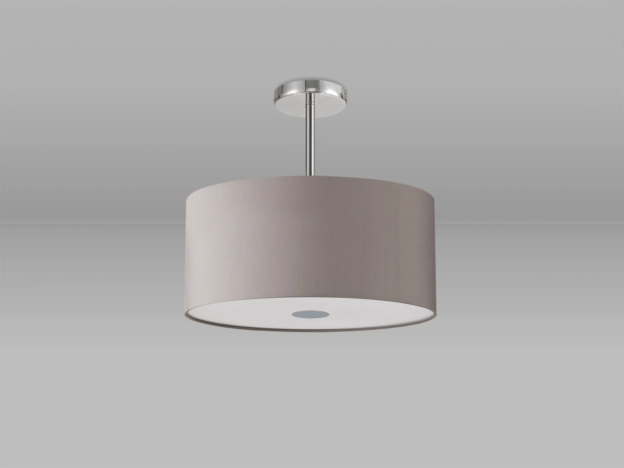 Baymont 40cm Semi Flush 5 Light Polished Chrome, Grey, Frosted Diffuser DK0460  Deco Baymont CH GR